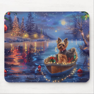 Biewer Terrier Christmas Festive Voyage Mouse Mat
