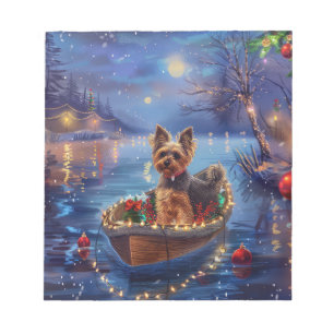 Biewer Terrier Christmas Festive Voyage Notepad
