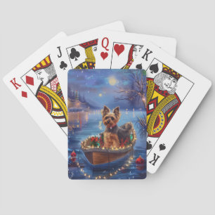 Biewer Terrier Christmas Festive Voyage Playing Cards