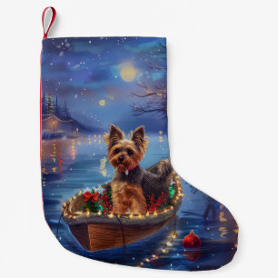 Biewer Terrier Christmas Festive Voyage Small Christmas Stocking