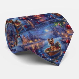 Biewer Terrier Christmas Festive Voyage Tie