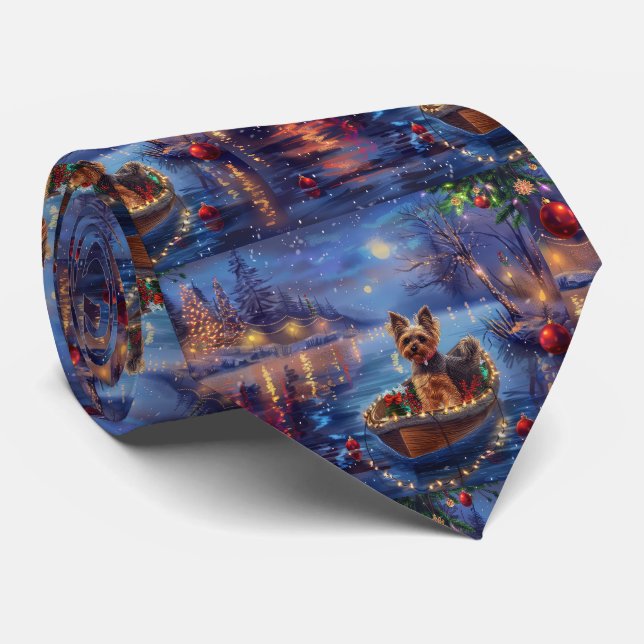 Biewer Terrier Christmas Festive Voyage Tie (Rolled)