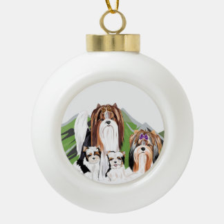 Biewer Terrier Christmas Ornament