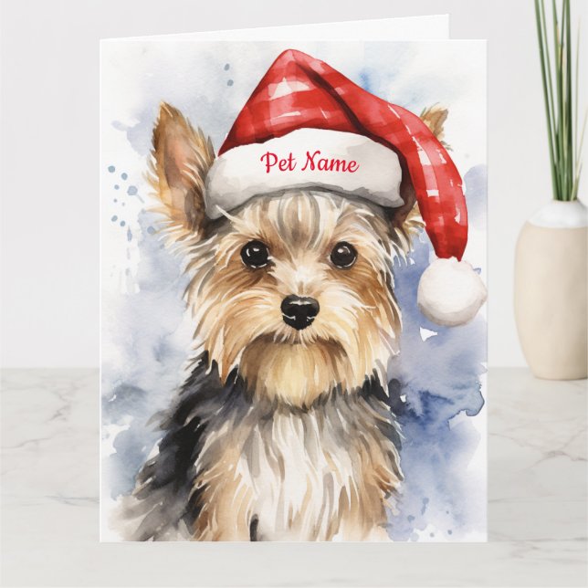 Biewer Terrier Christmas Personalised  Card (Front)