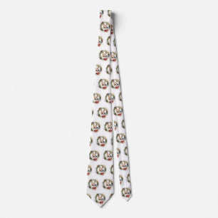 Biewer Terrier Christmas Wreath Festive Pup  Tie
