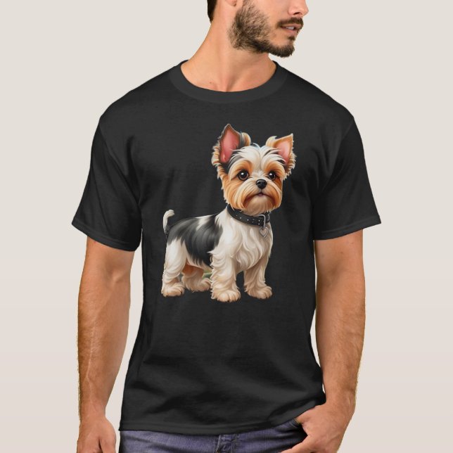 Biewer Terrier Design Dog T-Shirt (Front)