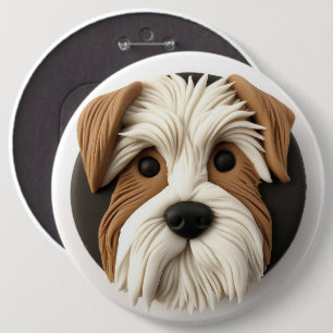 Biewer Terrier Dog 3D Inspired 6 Cm Round Badge