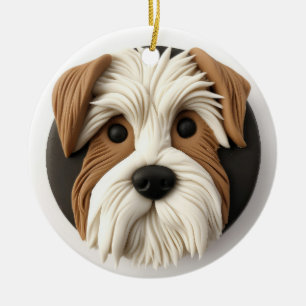 Biewer Terrier Dog 3D Inspired Ceramic Tree Decoration