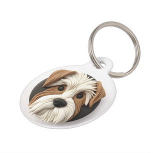 Biewer Terrier Dog 3D Inspired Pet Tag