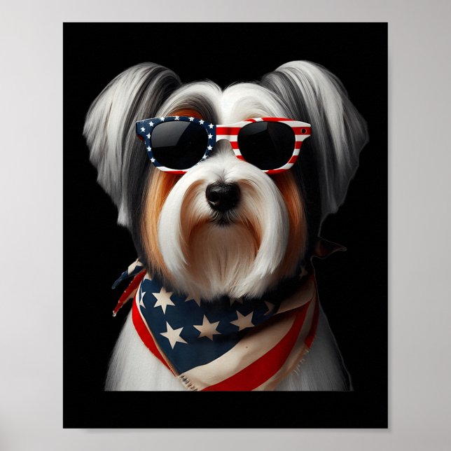 Biewer Terrier Dog 4th Of July American Independen Poster (Front)