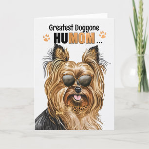 Biewer Terrier Dog Greatest HuMOM Mother's Day Holiday Card