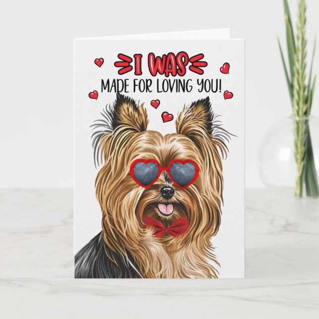 Biewer Terrier Dog Made for Loving You Valentine Holiday Card (Front)