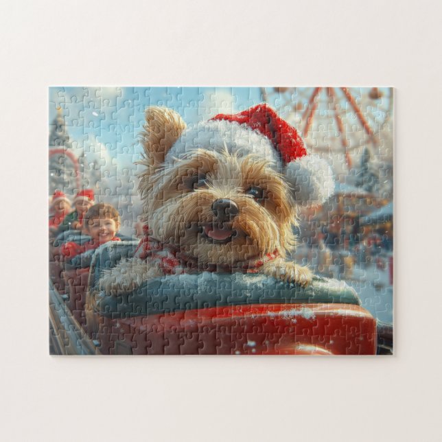 Biewer Terrier Dog Roller Coaster Christmas  Jigsaw Puzzle (Horizontal)