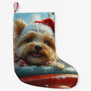 Biewer Terrier Dog Roller Coaster Christmas  Small Christmas Stocking