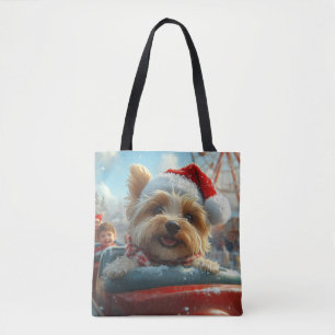 Biewer Terrier Dog Roller Coaster Christmas  Tote Bag