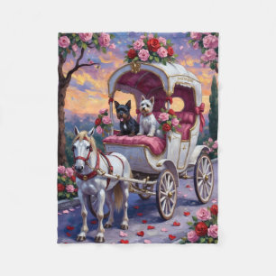 Biewer Terrier Dog Valentine's Day Fleece Blanket