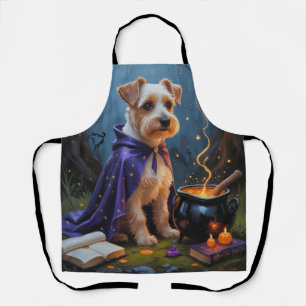 Biewer Terrier Dog Whimsical Halloween Painting Apron