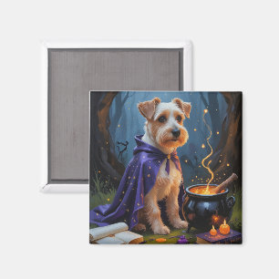Biewer Terrier Dog Whimsical Halloween Painting Magnet