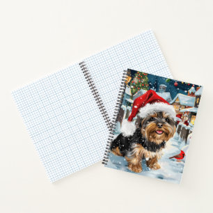 Biewer Terrier Dog Winter Wonderland Christmas Joy Notebook