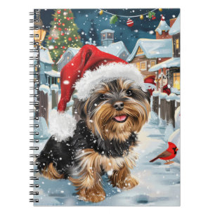 Biewer Terrier Dog Winter Wonderland Christmas Joy Notebook