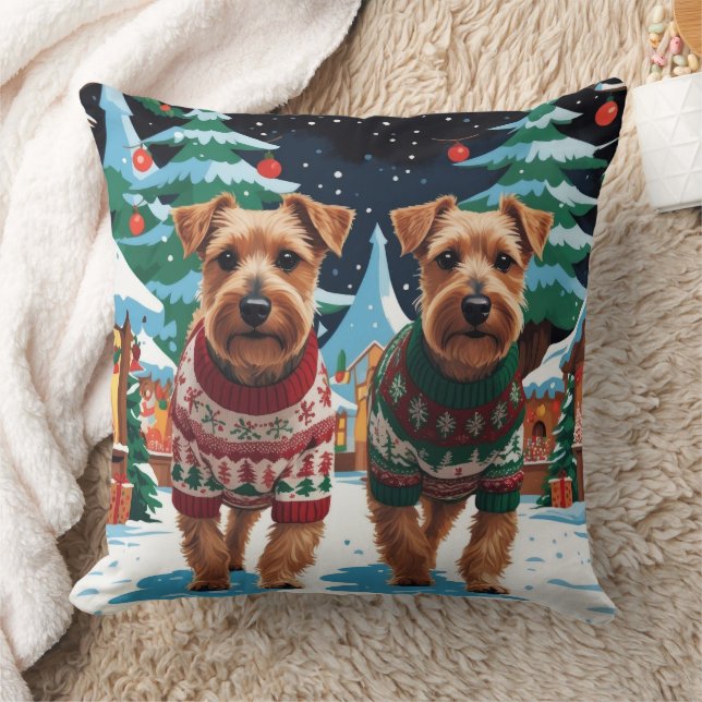 Biewer Terrier Dogs Christmas Snow Holiday Cushion (Blanket)