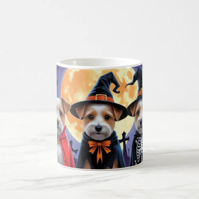 Biewer Terrier Dogs Pumpkin Halloween Funny Coffee Mug (Center)