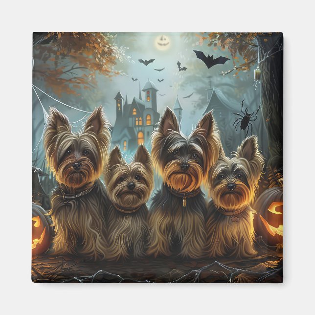 Biewer Terrier Halloween Night Doggy Delight  Magnet (Front)