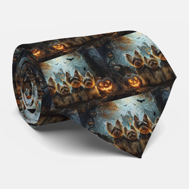 Biewer Terrier Halloween Night Doggy Delight  Tie (Rolled)