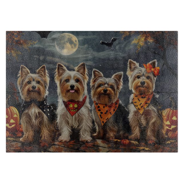 Biewer Terrier Halloween Spooky  Cutting Board (Front)