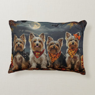 Biewer Terrier Halloween Spooky  Decorative Cushion
