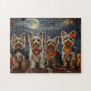 Biewer Terrier Halloween Spooky  Jigsaw Puzzle