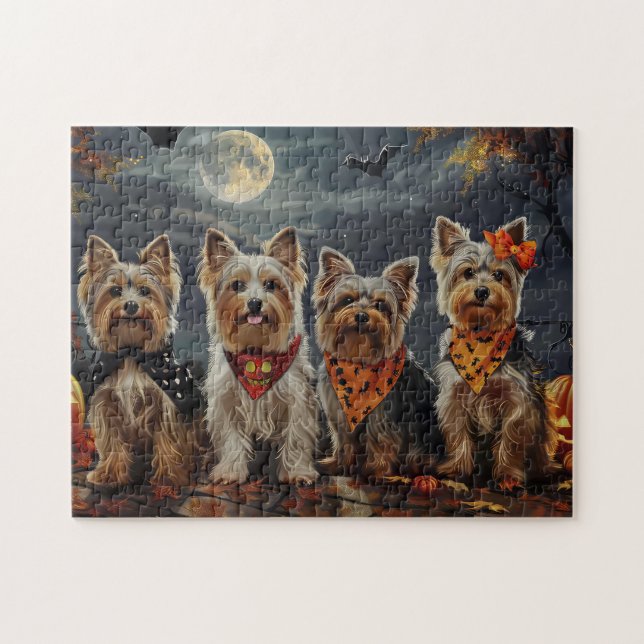 Biewer Terrier Halloween Spooky  Jigsaw Puzzle (Horizontal)