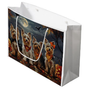Biewer Terrier Halloween Spooky  Large Gift Bag