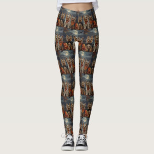 Biewer Terrier Halloween Spooky  Leggings