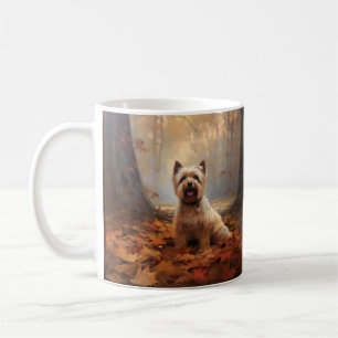 Biewer Terrier in Autumn Leaves Fall Inspire Coffee Mug