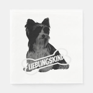 Biewer Terrier portrait, funny saying Classic T-Sh Napkin