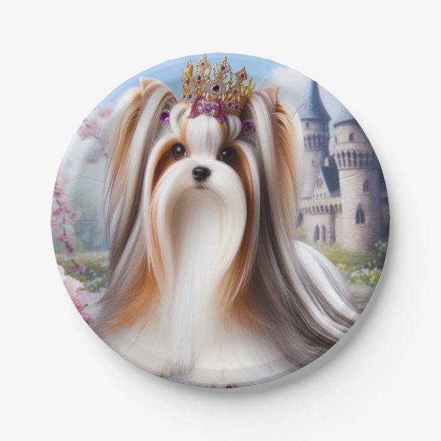 Biewer Terrier Princess Plare Paper Plate (Front)