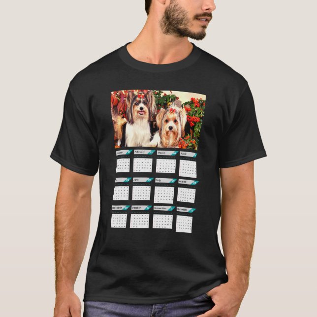 Biewer Terrier Puppies Calendar 2023 T-Shirt (Front)