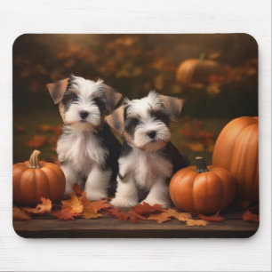 Biewer Terrier Puppy Autumn Delight Pumpkin  Mouse Mat