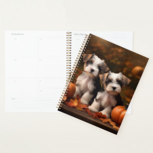 Biewer Terrier Puppy Autumn Delight Pumpkin  Planner