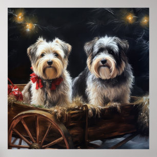 Biewer Terrier Snowy Sleigh Christmas Decor