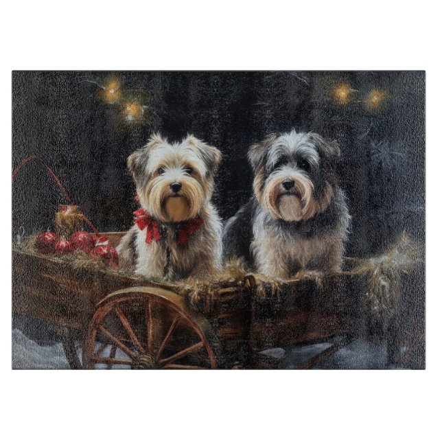 Biewer Terrier Snowy Sleigh Christmas Decor   Cutting Board (Front)
