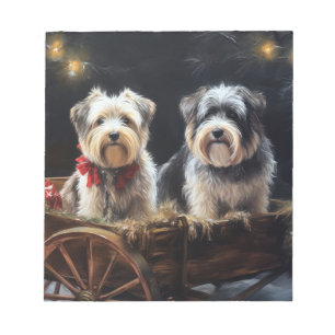 Biewer Terrier Snowy Sleigh Christmas Decor Notepad