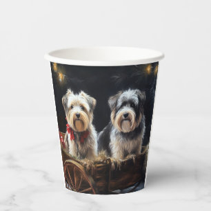 Biewer Terrier Snowy Sleigh Christmas Decor Paper Cups