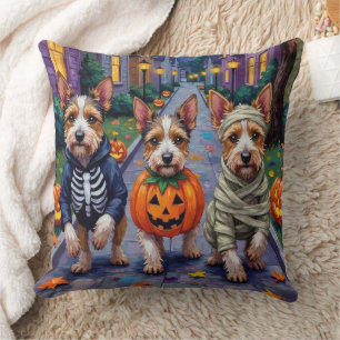 Biewer Terrier Trick-or-Treating Halloween Costume Cushion