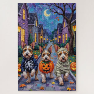 Biewer Terrier Trick-or-Treating Halloween Costume Jigsaw Puzzle