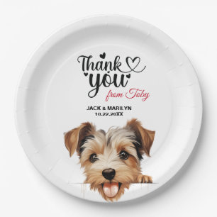 Biewer Terrier Wedding Reception Paper Plate