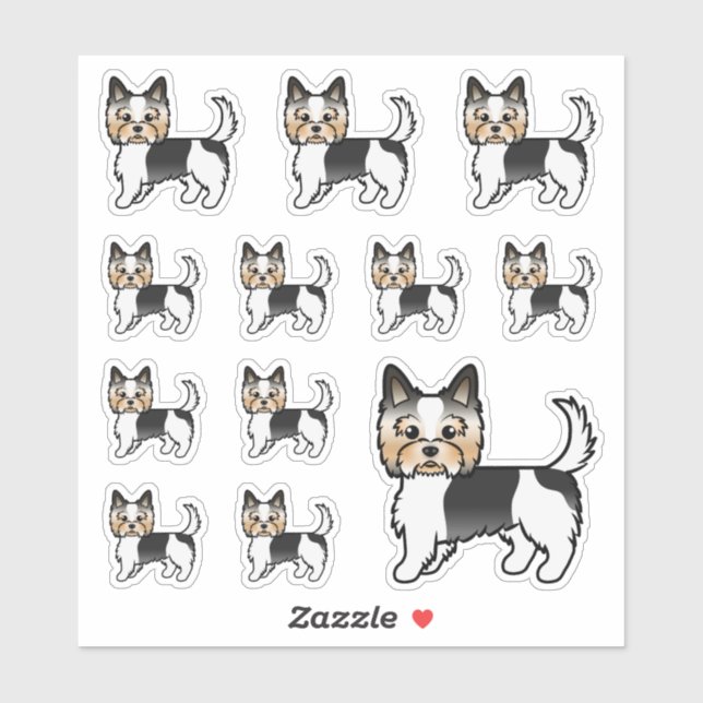 Biewer Terrier Yorkshire Terrier Cute Cartoon Dogs (Sheet)