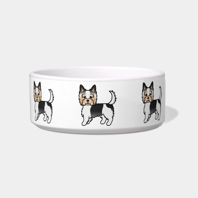 Biewer Terrier Yorkshire Terrier Cute Cartoon Dogs Bowl (Front)