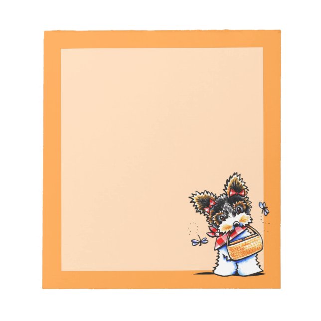 Biewer Yorkie Picnic Time Notepad (Front)